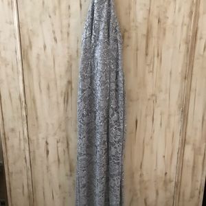 Formal silver sequin gown